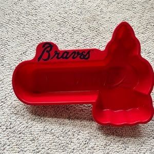 Vtg MLB Atlanta Braves Baseball Dish Set of 2